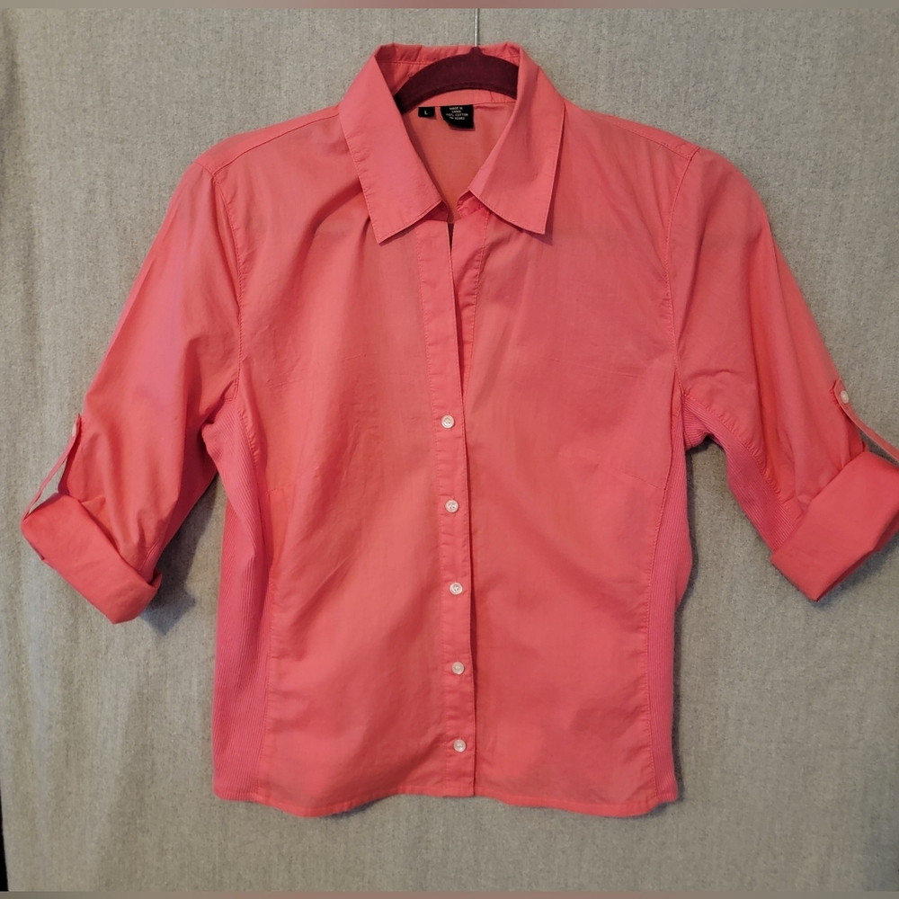 Sandra Ingrish Pink Button-Up Blouse